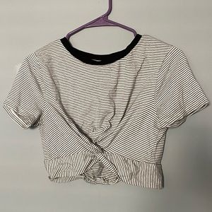 Forever 21 Striped Cross Front Crop Top Size S